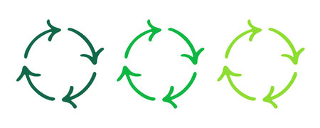 Hand drawn recycle arrow icon Recycling resources symbol Reuse of materials, zero waste, green...