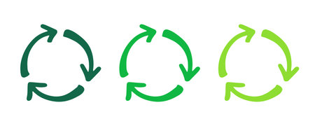 Hand drawn recycle arrow icon Recycling resources symbol Reuse of materials, zero waste, green...