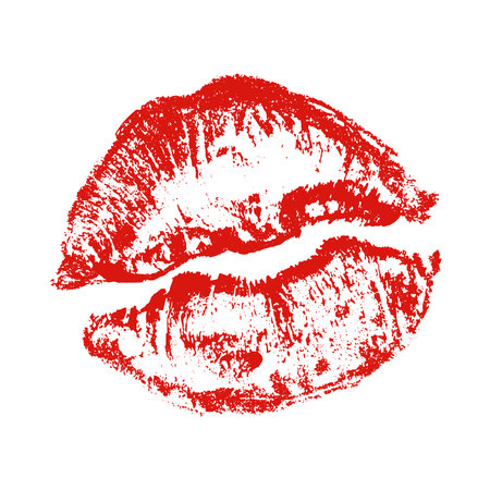Lipstick kiss mark Romantic lip print Imprint of lips kiss Sexy lips makeup Female mouth Love symbol...