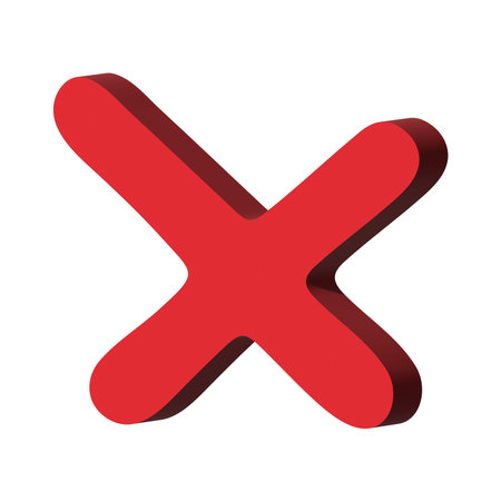 3d cross mark clipart Single element for design