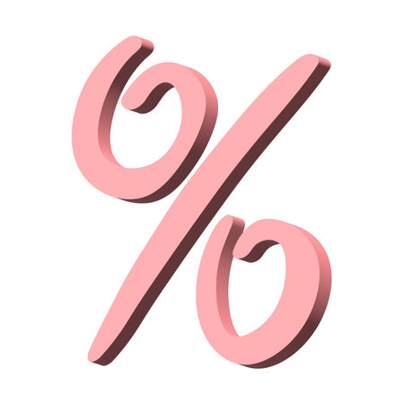 3d percentage symbol clipart Percent doodle Discount voucher sign Income tax Single element for designの写真素材