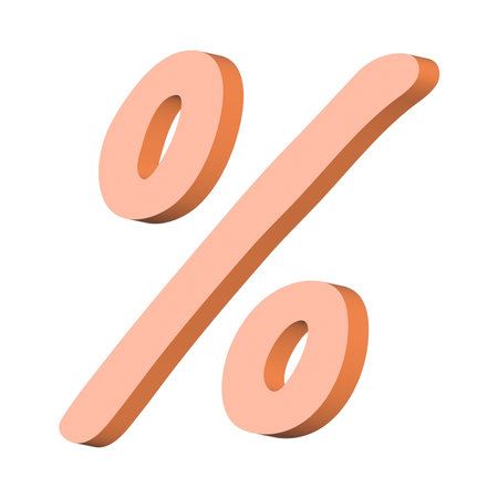 3d percentage symbol clipart Percent doodle Discount voucher sign Income tax Single element for designの写真素材
