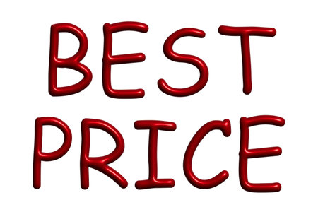 Best price lettering 3d word Template for marketing ad, print, web, banner, poster, flyerの写真素材
