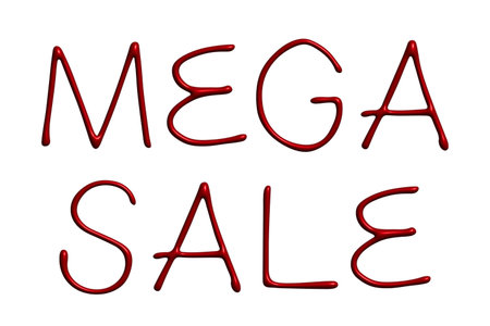 Mega sale lettering 3d word Template for marketing ad, print, web, banner, poster, flyerの写真素材
