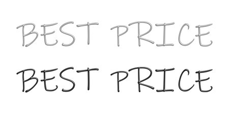 Best price lettering 3d word Template for marketing ad, print, web, banner, poster, flyerの写真素材