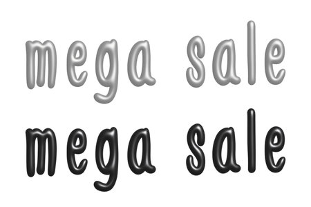 Mega sale lettering 3d word Template for marketing ad, print, web, banner, poster, flyerの写真素材
