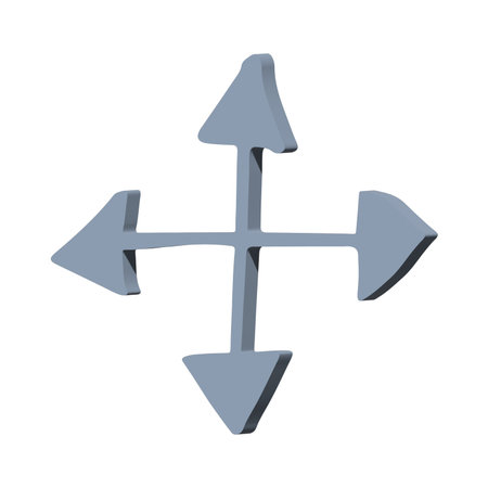 3d arrow symbol. Business clipart. Single element for design