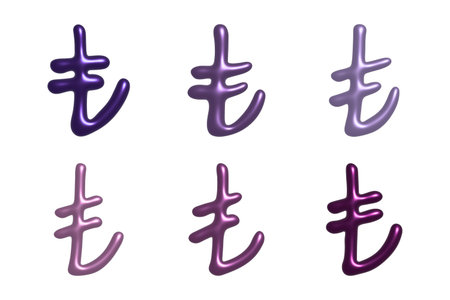 Set of hand drawn Turkish lira currency symbol. Brush stroke doodle. Single element for designの写真素材