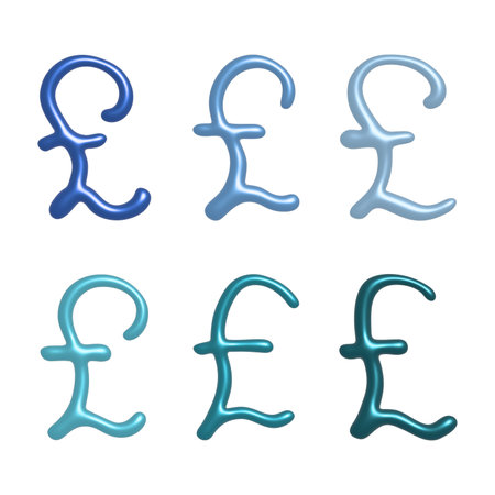 Set of 3d British pound currency symbol Elements for designの写真素材
