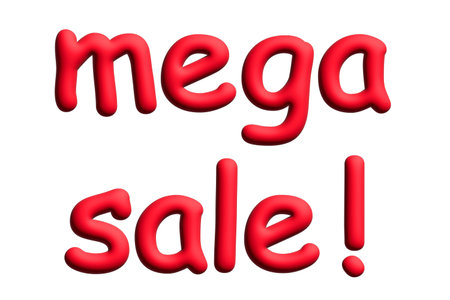 Mega sale lettering 3d word Template for marketing ad, print, web, banner, poster, flyerの写真素材