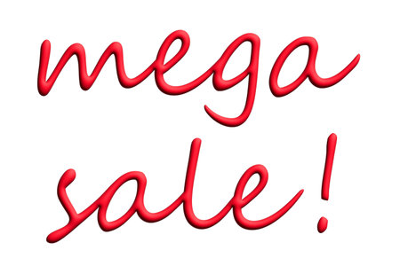 Mega sale lettering 3d word Template for marketing ad, print, web, banner, poster, flyerの写真素材
