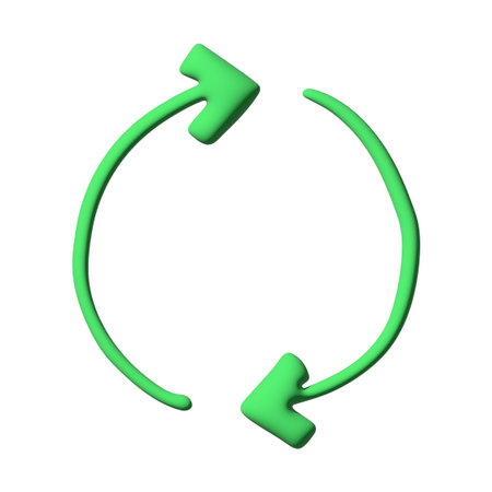 3d recycle arrow icon Recycling resources symbol Reuse of materials, zero waste, green environment, saving the planetの写真素材