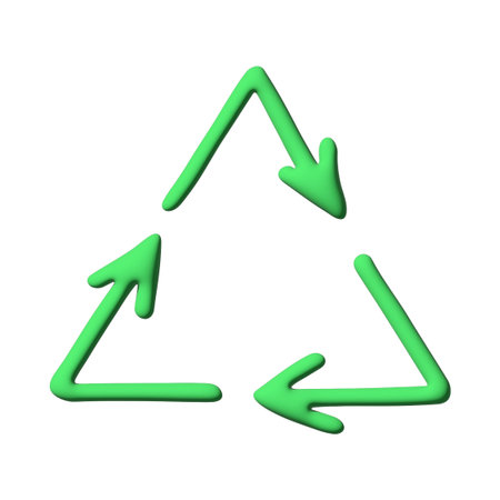 3d recycle arrow icon Recycling resources symbol Reuse of materials, zero waste, green environment,...