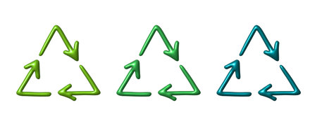 3d recycle arrow icon Recycling resources symbol Reuse of materials, zero waste, green environment,...
