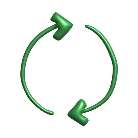 3d recycle arrow icon Recycling resources symbol Reuse of materials, zero waste, green environment,...