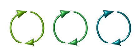 3d recycle arrow icon Recycling resources symbol Reuse of materials, zero waste, green environment,...