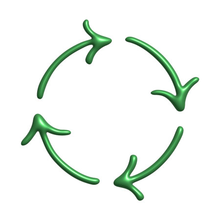 3d recycle arrow icon Recycling resources symbol Reuse of materials, zero waste, green environment,...