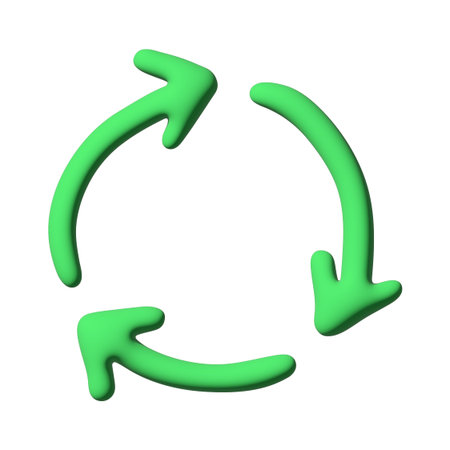 3d recycle arrow icon Recycling resources symbol Reuse of materials, zero waste, green environment,...