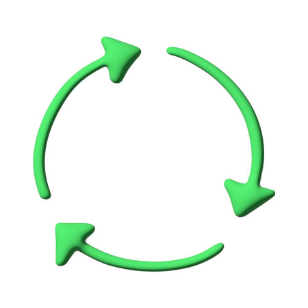 3d recycle arrow icon Recycling resources symbol Reuse of materials, zero waste, green environment,...