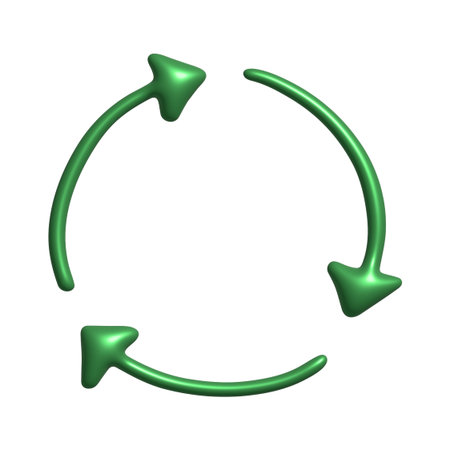 3d recycle arrow icon Recycling resources symbol Reuse of materials, zero waste, green environment,...