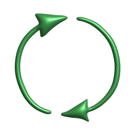 3d recycle arrow icon Recycling resources symbol Reuse of materials, zero waste, green environment,...