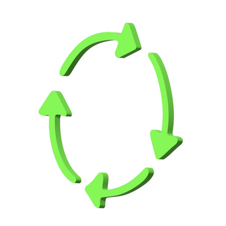 3d recycle arrow icon Recycling resources symbol Reuse of materials, zero waste, green environment,...