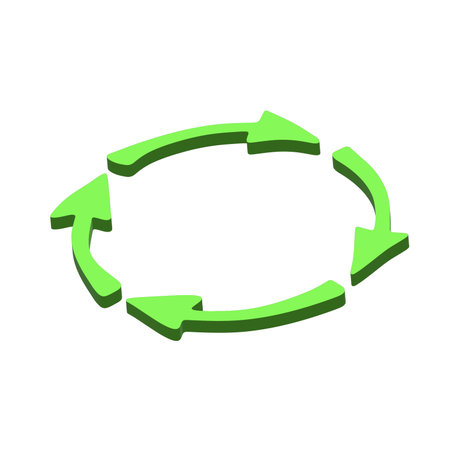 3d recycle arrow icon Recycling resources symbol Reuse of materials, zero waste, green environment,...