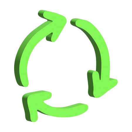 3d recycle arrow icon Recycling resources symbol Reuse of materials, zero waste, green environment,...