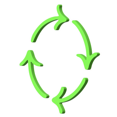 3d recycle arrow icon Recycling resources symbol Reuse of materials, zero waste, green environment,...