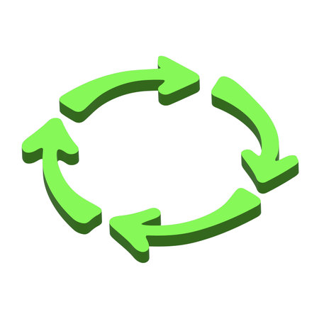 3d recycle arrow icon Recycling resources symbol Reuse of materials, zero waste, green environment,...