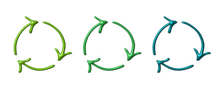 3d recycle arrow icon Recycling resources symbol Reuse of materials, zero waste, green environment,...