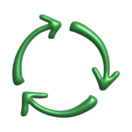 3d recycle arrow icon Recycling resources symbol Reuse of materials, zero waste, green environment,...