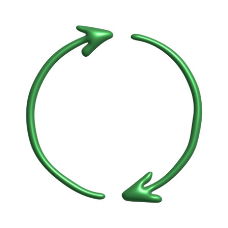3d recycle arrow icon Recycling resources symbol Reuse of materials, zero waste, green environment,...