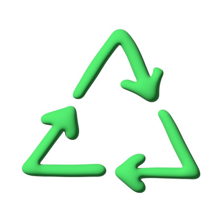 3d recycle arrow icon Recycling resources symbol Reuse of materials, zero waste, green environment,...