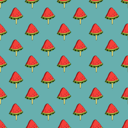 Seamless pattern with watermelon doodle for decorative print, wrapping paper, greeting cards,...