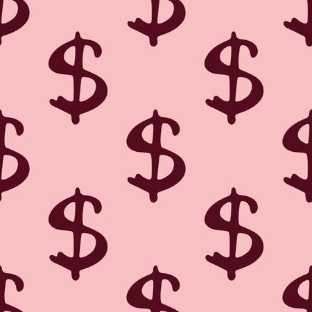 Seamless pattern with dollar currency symbol for decorative print, wrapping paper, greeting cards, wallpaper and fabricのイラスト素材