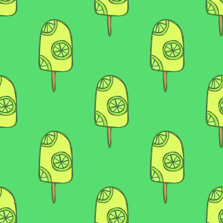 Seamless pattern with ice cream doodle for decorative print, wrapping paper, greeting cards,...