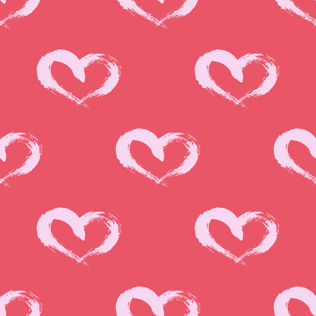 Seamless pattern with hand drawn heart doodle for decorative print, wrapping paper, greeting cards...