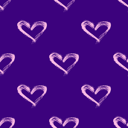 Seamless pattern with hand drawn heart doodle for decorative print, wrapping paper, greeting cards...