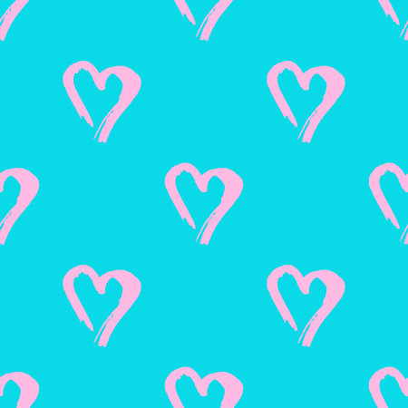 Seamless pattern with hand drawn heart doodle for decorative print, wrapping paper, greeting cards...