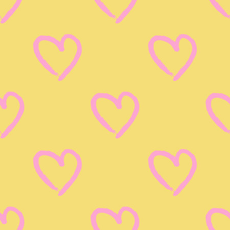 Seamless pattern with hand drawn heart doodle for decorative print, wrapping paper, greeting cards...