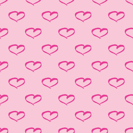 Seamless pattern with hand drawn heart doodle for decorative print, wrapping paper, greeting cards...