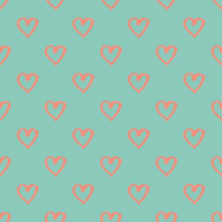 Seamless pattern with hand drawn heart doodle for decorative print, wrapping paper, greeting cards...