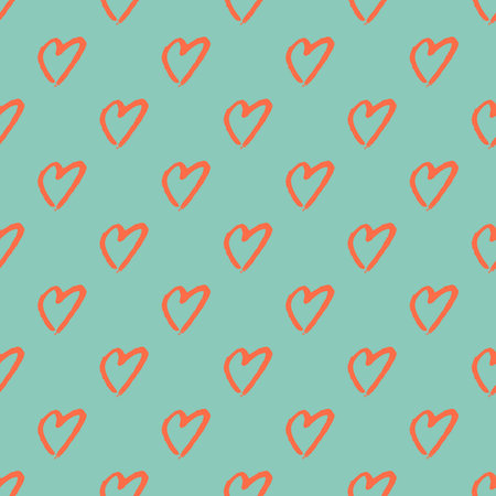 Seamless pattern with hand drawn heart doodle for decorative print, wrapping paper, greeting cards...