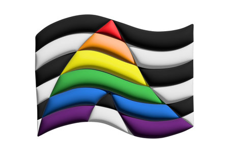 Colorful Straight ally pride flag Happy pride day LGBTQ community Pride Month Vector 3d clipart for...