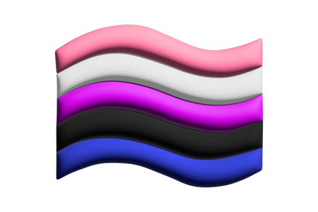 Colorful Gender fluid pride flag Happy pride day LGBTQ community Pride Month Vector 3d clipart for...