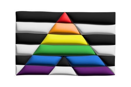 Colorful Straight ally pride flag Happy pride day LGBTQ community Pride Month Vector 3d clipart for posters, stickers, logo, cardsの写真素材