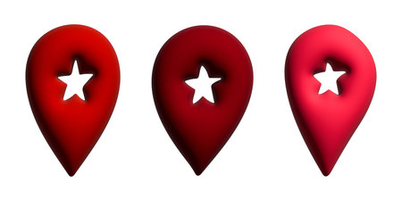 Set of 3d map pin Map marker pointer sign GPS and mapping tools Location pin symbol Pinpoint clipart Single element for web, designの写真素材