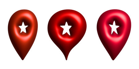 Set of 3d map pin Map marker pointer sign GPS and mapping tools Location pin symbol Pinpoint clipart...