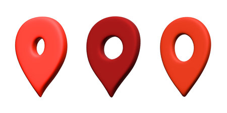 Set of 3d map pin Map marker pointer sign GPS and mapping tools Location pin symbol Pinpoint clipart...